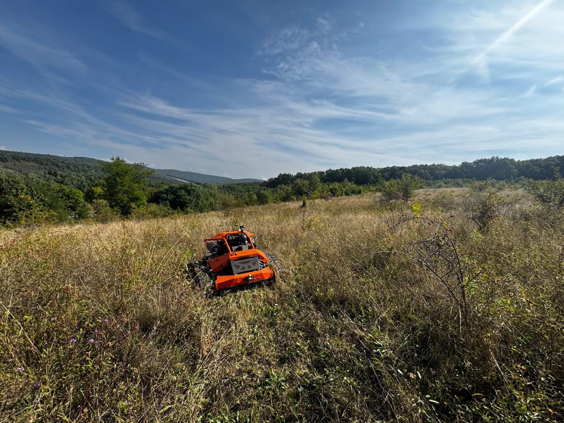 Mașina GreenCut în iarbă înaltă și uscată